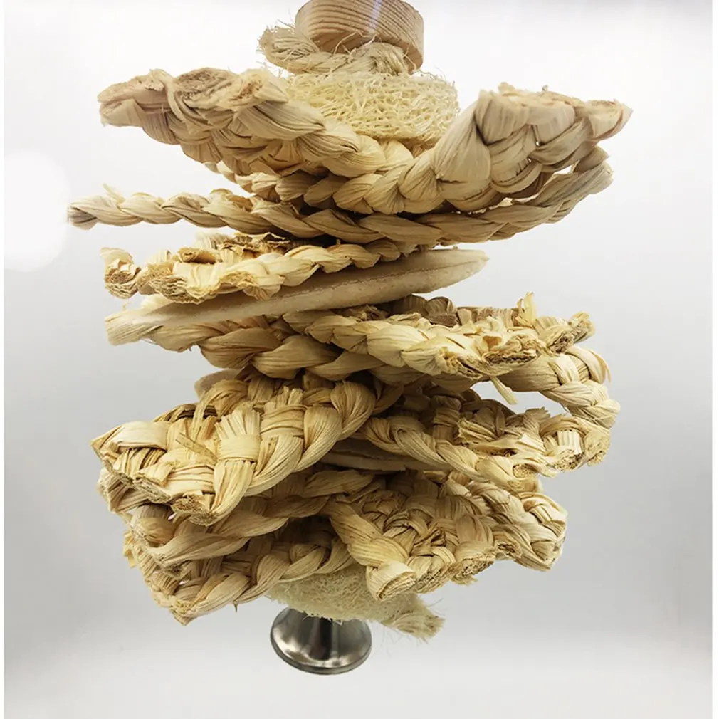 

Bird Perch Toy Parrot Cotton Rope Chewing Bar Cage Pure Natural Cuttlefish Bone Twist String The Parrot Supplies