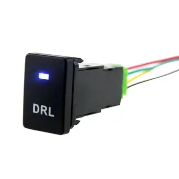 

150mm Cable Blue LED Car Car Switch Adapter Bu 12V Car DRL Daytime Switch Button with Cable For Toyota Camry Corolla Highlander