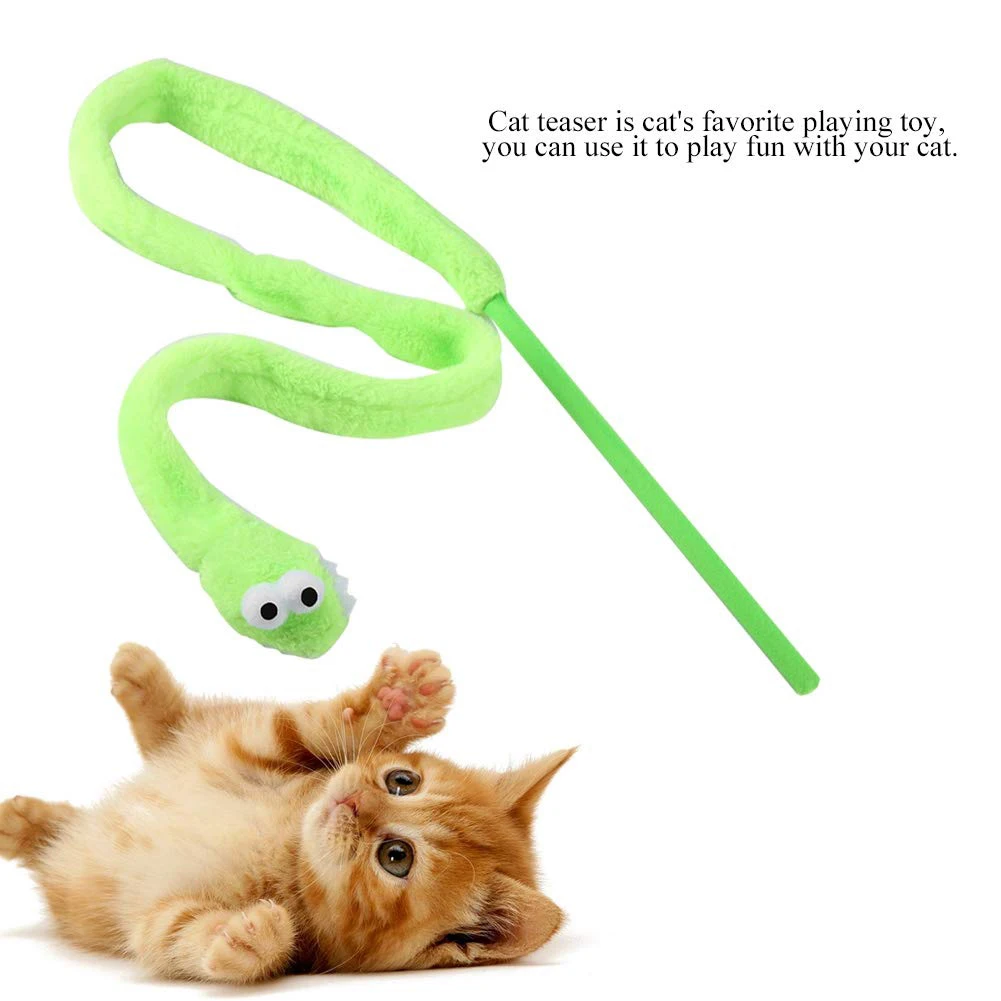 

Cat Toys Interactive Cartoon Snake Mint Sound Cat Teaser Plush Toy with Cat Mint Kitten Pet Products