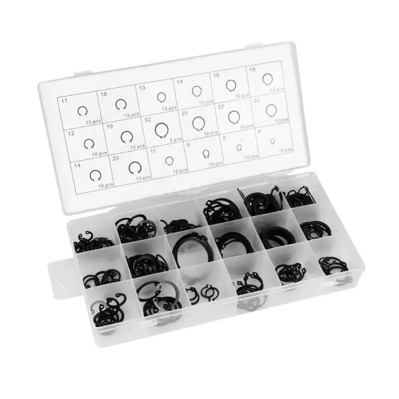 

25pcs Stainless Steel Circlips 1.2-20 Clip Kit Shaft Retaining Ring Washer