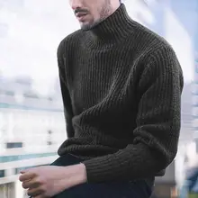 Новые зимние Повседневное Для мужчин свитер водолазка Solid Slim Fit Knittwear Для мужчин Свитера Пуловеры Пуловер Для мужчин тянуть Homme M-3XL