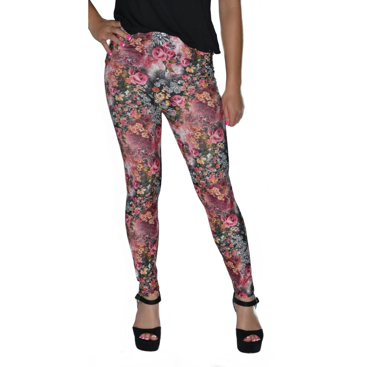 Women's Colorful Floral Leggings Mediumin Leggings from Women's Clothing on