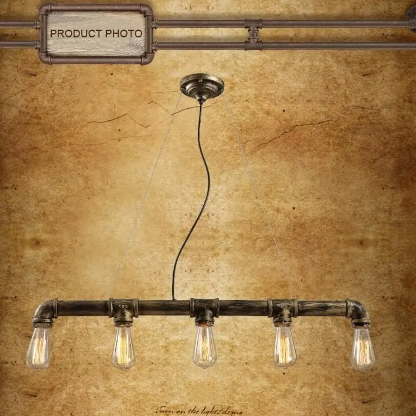 

Creative Water Pipe Iron Pendant Lights Retro E27 Bulb Led Lamps Living Room Decoration Art Pendant Lamps Led Lustre Lamps Z3