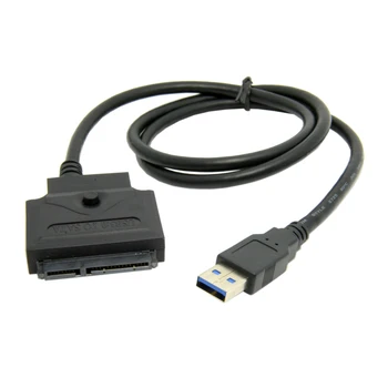 

Jimier SATA 22 Pin to USB 2.0 3.0 Data Power Cable Adapter for PC Lap top 2.5" 3.5 inch HDD Hard Disk Driver Black 50cm