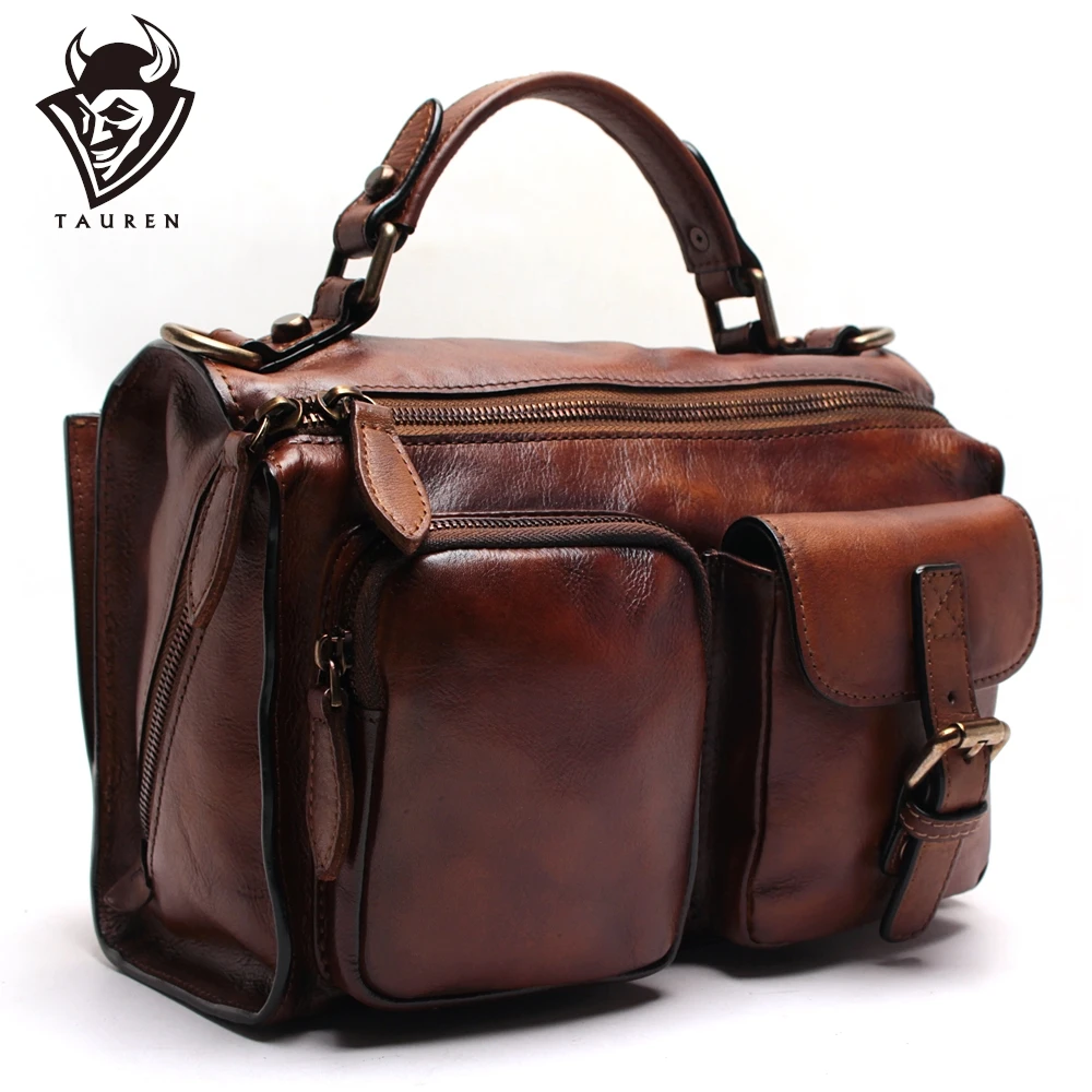 

New Hand-Wiping Female Handbag Leather Shoulder Bag Messenger Bag Retro Vegetable Tanned Leather Suede Leather Bag