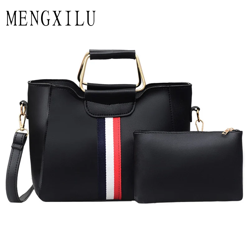 

Women Bag Vintage Handbag Casual Tote Fashion Women Messenger Bags Shoulder Top-Handle Purse Wallet Leather 2019 New Black Blue