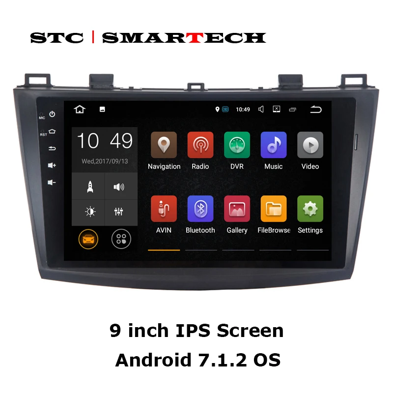 Автомобильный dvd плеер SMARTECH 2 Din Android 7.1.2 OS gps навигация для Mazda 3 Axela 9 дюймовый экран