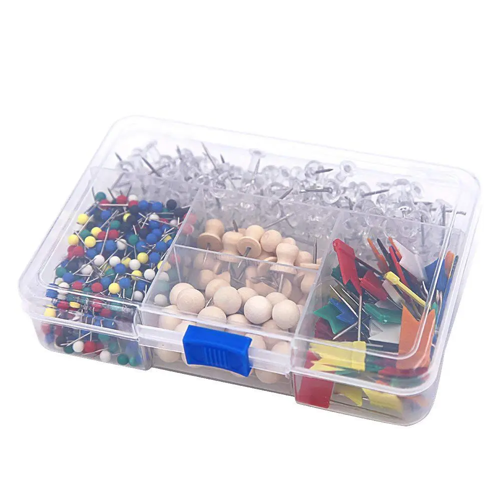 

Hot sale 700 Combination Box Practical and Decorative Map Tacks Marking Push Pins Set Students Officer Teacher Pack for Office