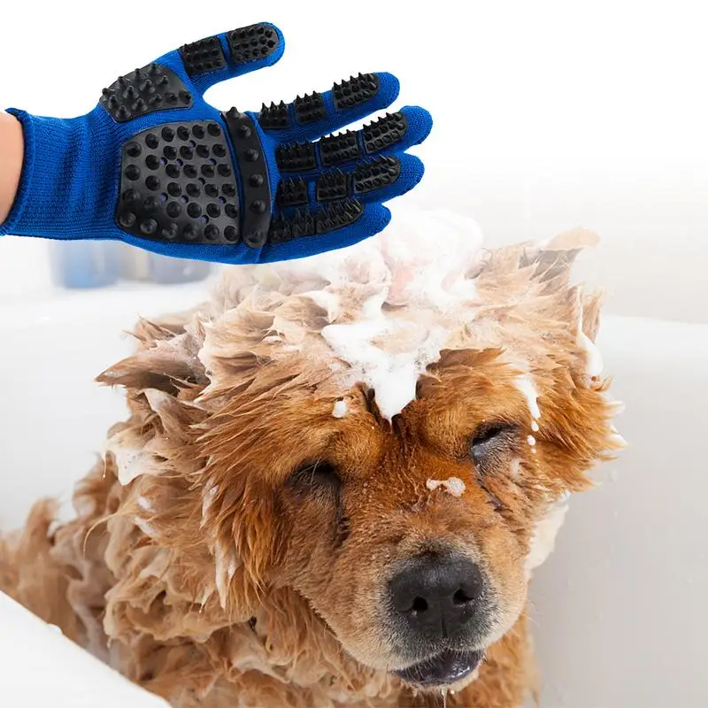 

1pc Pet Grooming Gloves Bath Massage Thickened Scratch Resistant Cats Dogs Floating Hair Removing Gloves