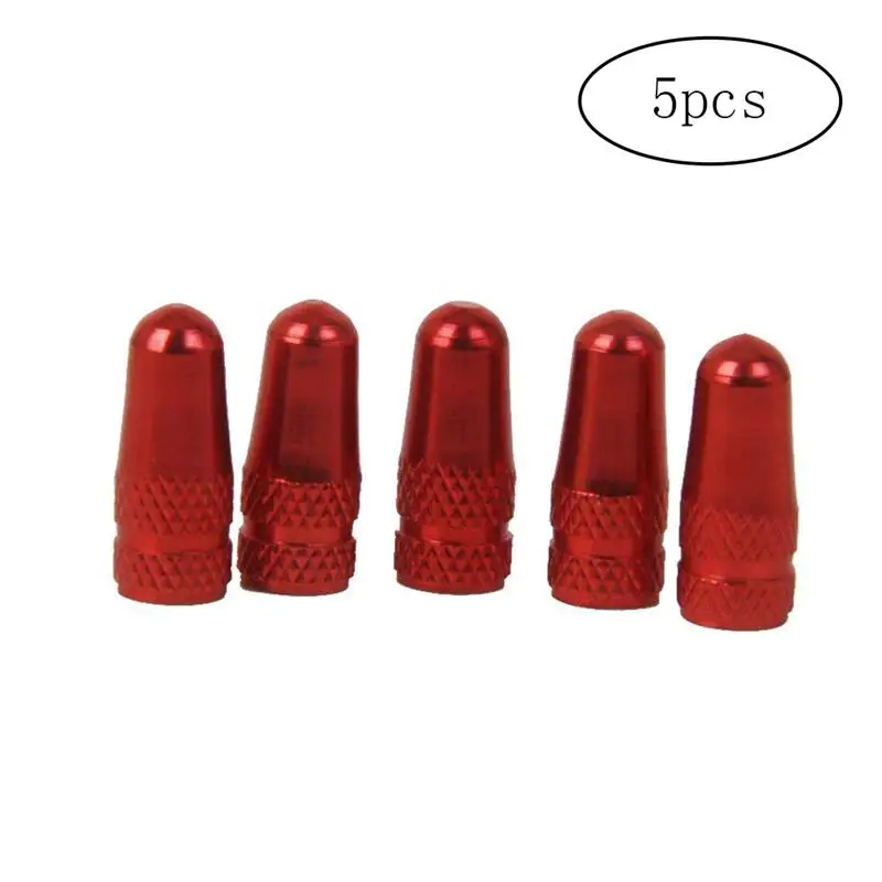 

5 Pieces Bike Tire Stem Valve Caps Wheel Valve Covers Car Dustproof Tire Cap for Bike Bicycle (Red)