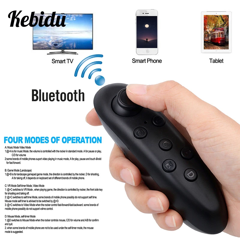 

Kebidu Mini Wireless Bluetooth Gamepad Universal Game Controller Joystick For Android PC Smartphone For VR BOX 3D games