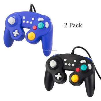 

EXLENE 2pack Wired USB Switch GameCube Controller Gamepad, work with PC/PS3, Audio,Turbo, Rumble, Motion control