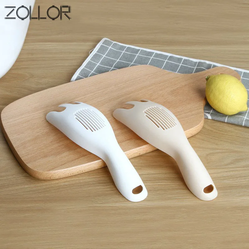 

ZOLLOR 2019 New Kitchen Multifunctional Rice Washing Spoon Drainer White Beige Portable Filter Washing Rice