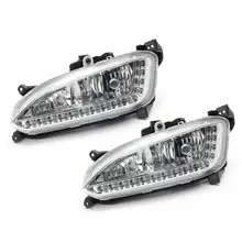 1 Pair 2Pcs 12V LED Car Daytime Running Light White Fog Light Assembly Waterproof Automotive font