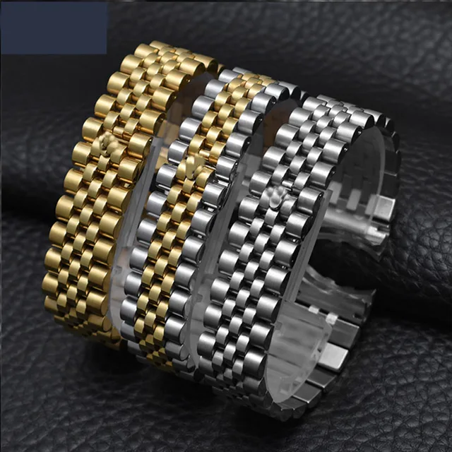 US $12.29 Watch accessories steel strap male 20mm sports waterproof for Rolex luxury series five beads full s