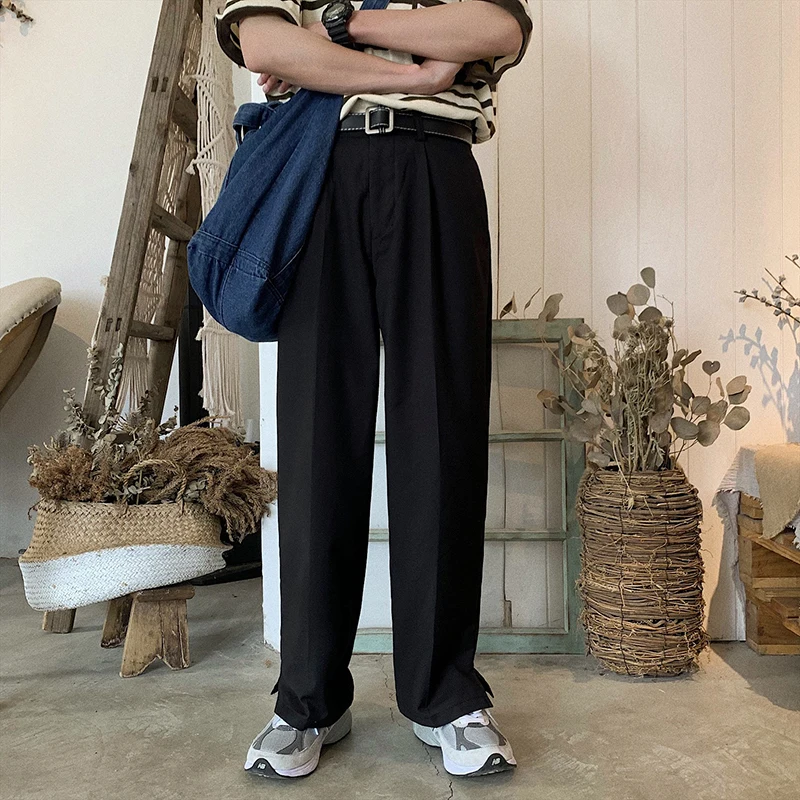 

Spring New Pants Men Fashion Solid Color Straight Business Casual Trousers Man Streetwear Trend Wild Loose Suit Pants M-2XL