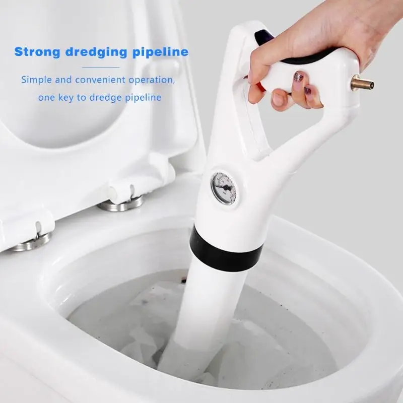 

High Pressure Air Drain Blaster Gun Drain Clog Dredge Tools Toilet Plunger Auger Cleaner for Bathroom Kitchen Sink