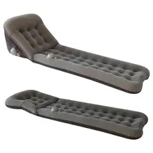 Надувная подушка, переносная Флокированная спинка, плоская надувная кровать, для кемпинга, туризма, кемпинга, коврик, пляжные аксессуары, надувная подушка