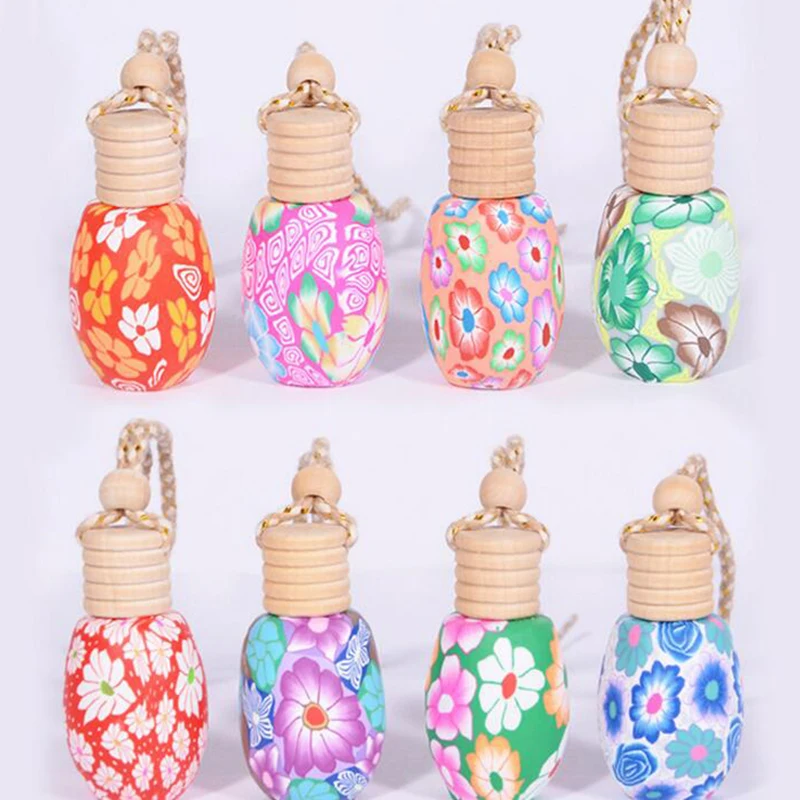 

Top Selling 300pcs/lot Colorful Perfume Car Bottle Empty Hanging Car Perfume Bottles With Wooden Cap