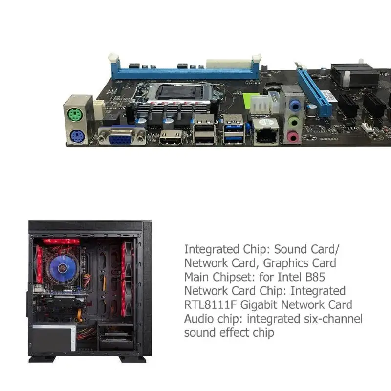 B85-BT PC Computer Video Card Motherboard LGA 1150 PCI-E 7 2XDDR3 Replaced H81 6 Port Mainboard