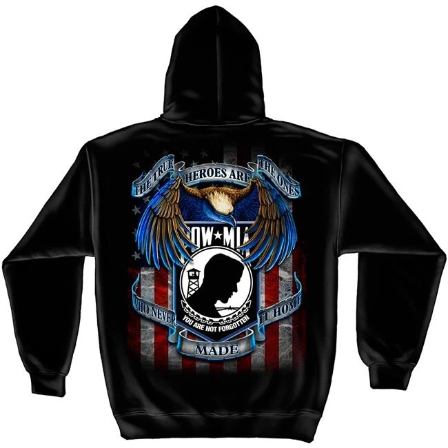 Erazor Bits MM116SWXXL Pow Mia Tribute True Hero Hooded Sweat Shirt - 2XL |