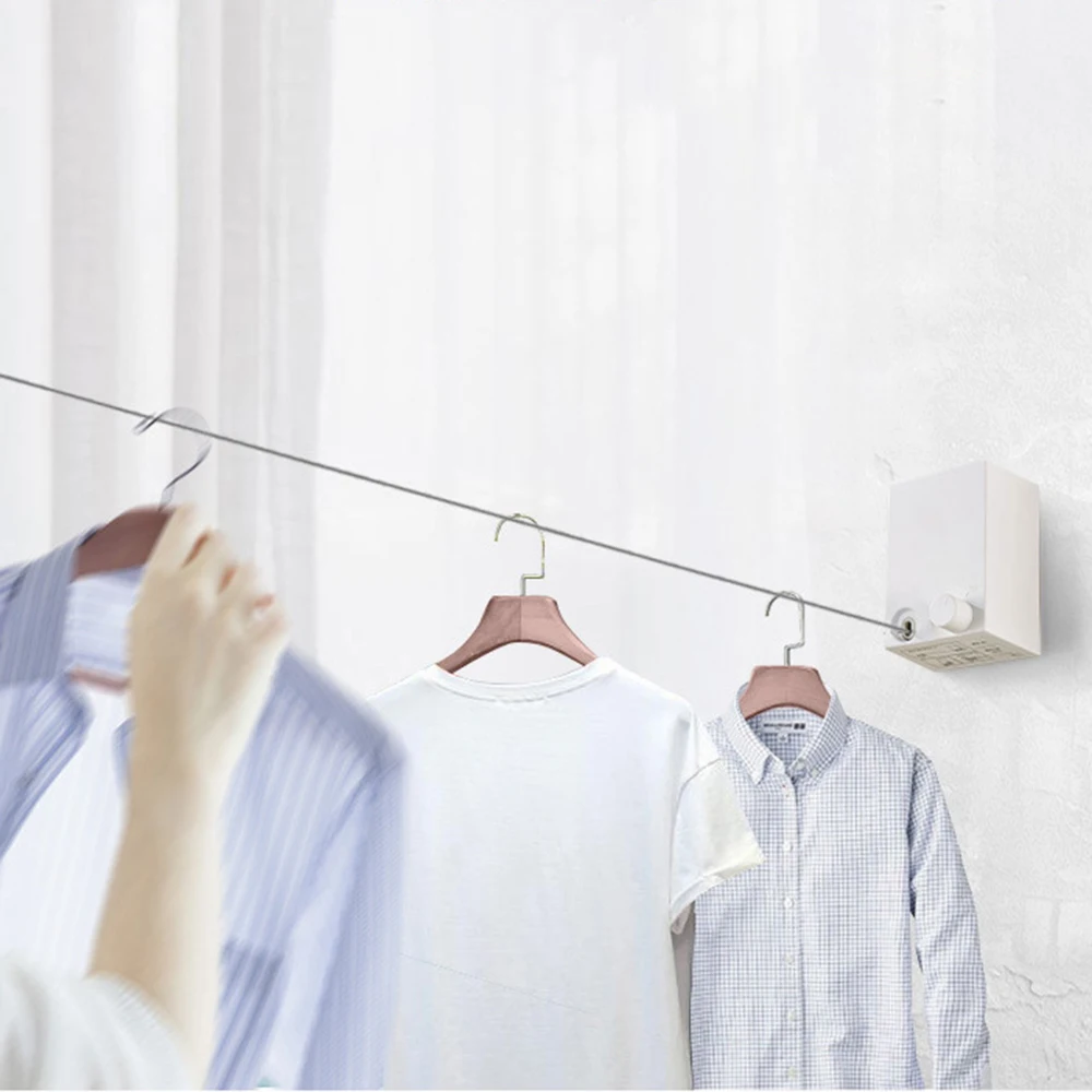 Stainless Steel Clothesline Invisible Retractable Balcony Drying Indoor