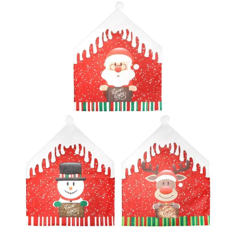 

Cartoon Christmas Chair Cover Xmas Seat Slipcover Home Decor Photo Props