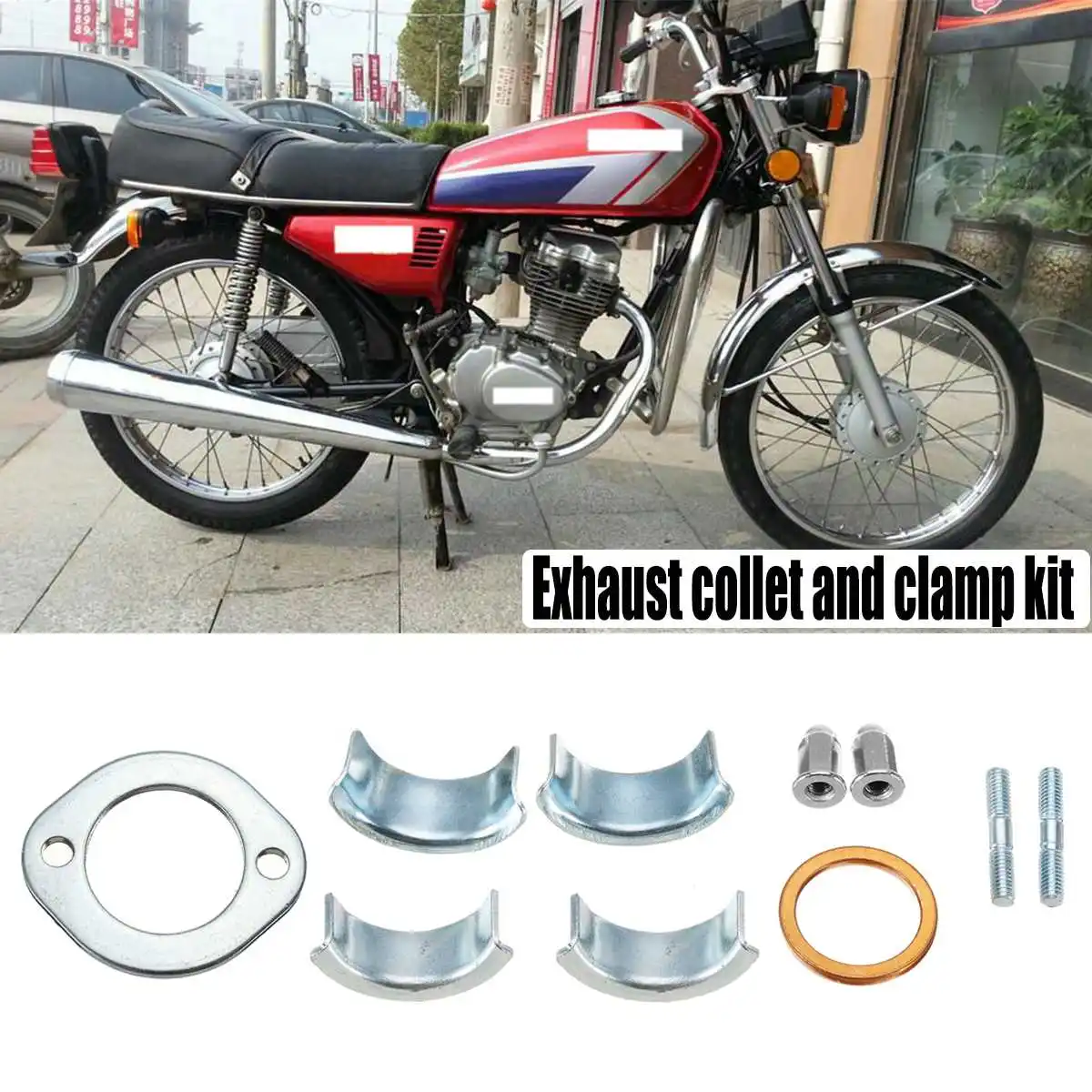 Мотоциклетные зажимы для выхлопной трубы 26/18 мм Honda CG125 CB XL XL185|Выхлопные и системы|