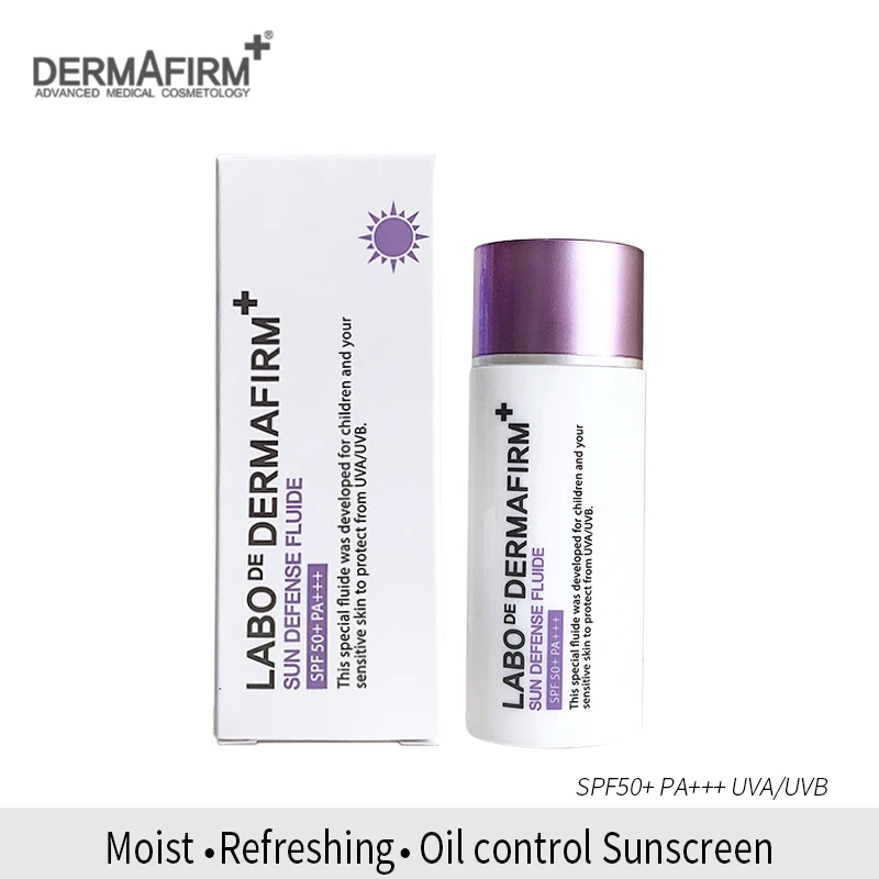 Корейская косметика DERMAFIRM солнцезащитный крем для лица FLUIDE SPF50+ PA+++ UVA/UVB с алоэ солнцезащитный крем для лица для детей и чувствительной кожи 50 г