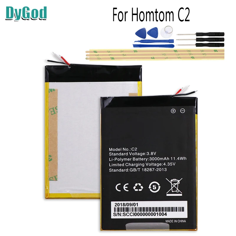 DyGod 3000mAh For Homtom C2 Extreme Replacement Battery Bateria Batterie Cell Mobile Phone Batteries with Tools | Мобильные телефоны