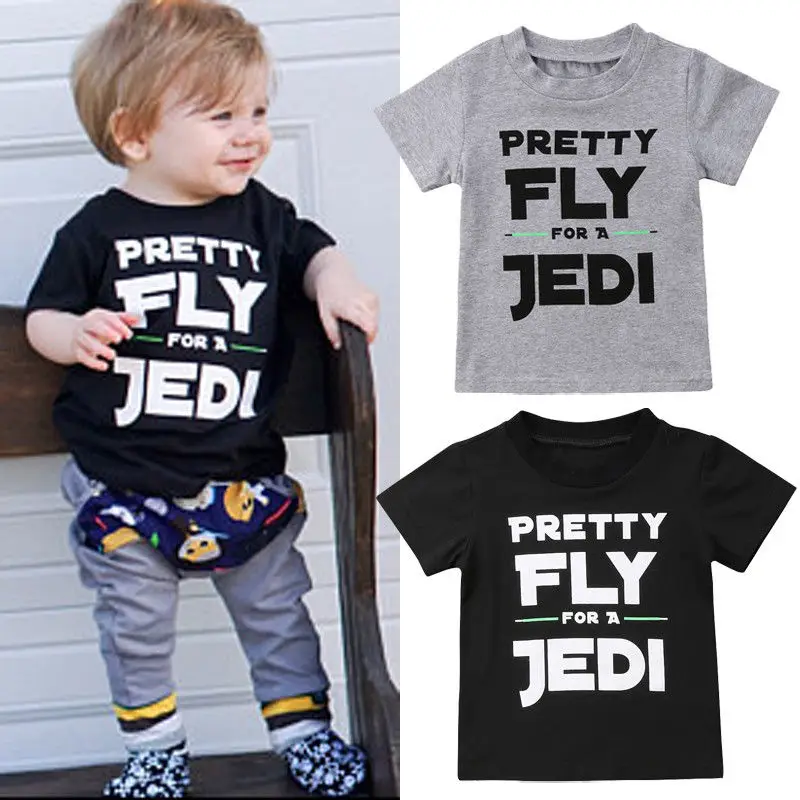 

2018 Summer Casual Children T-shirts Cute Kid Baby Boys Cotton Short Sleeve Star Wars Tops T-shirt Tee Shirts Clothes