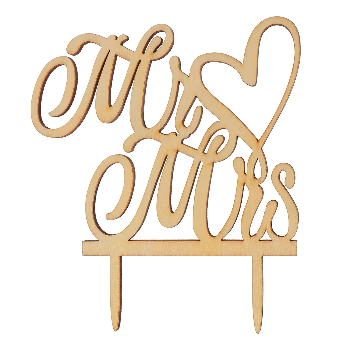 

Cake Topper " Mr & Mrs "Wood Wedding Cake Decorations (Wood colour)