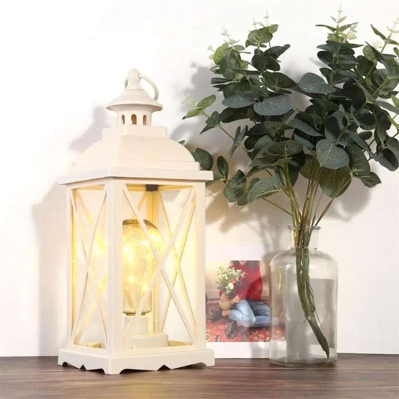 

European Hurricane Lamp Wrought Iron Furnishing Candle Holder Wedding Decor