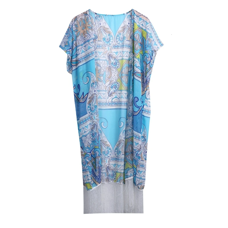 Boho женские пляжные купальники с кисточками бикини пляжная одежда накидка