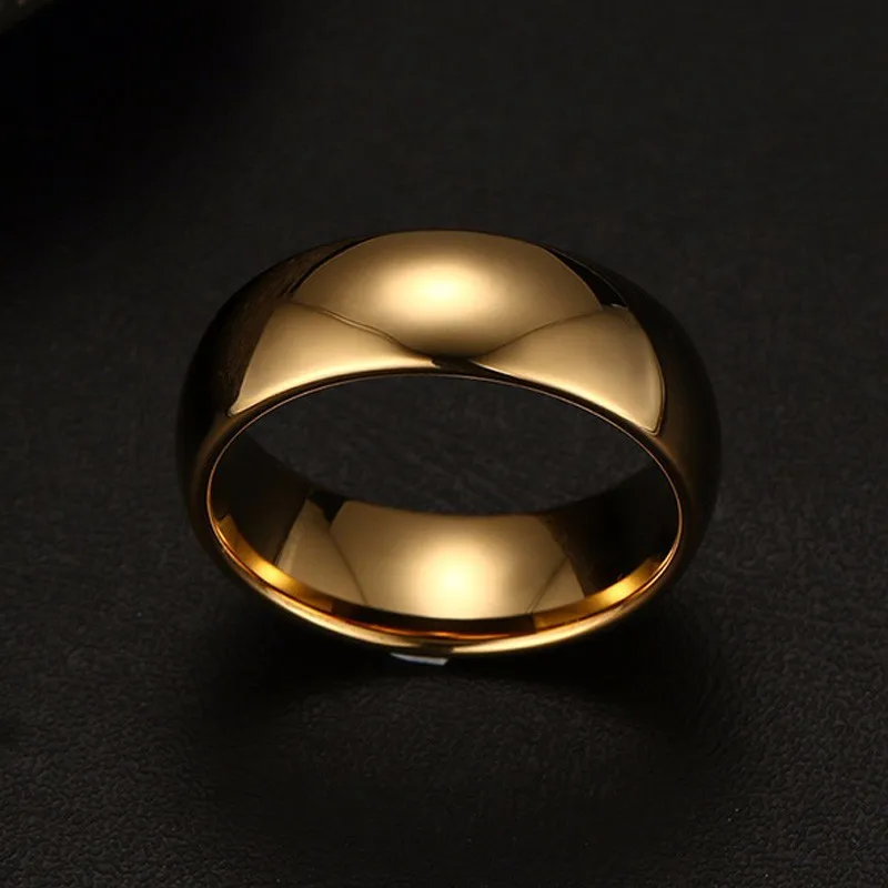 Классический вольфрамовый Карбид 8 мм Мужской полированный Купол Обручальное кольцо для мужчин Обручальное ювелирное изделие в золоте, серебре, розовом золоте тон