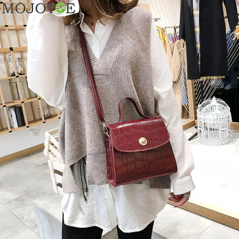 

New 2018 Crocodile Grain Fashion Pattern Small Square Shoulder Bag Women Mini Totes Bag Ladies Handbag Luxury Designer