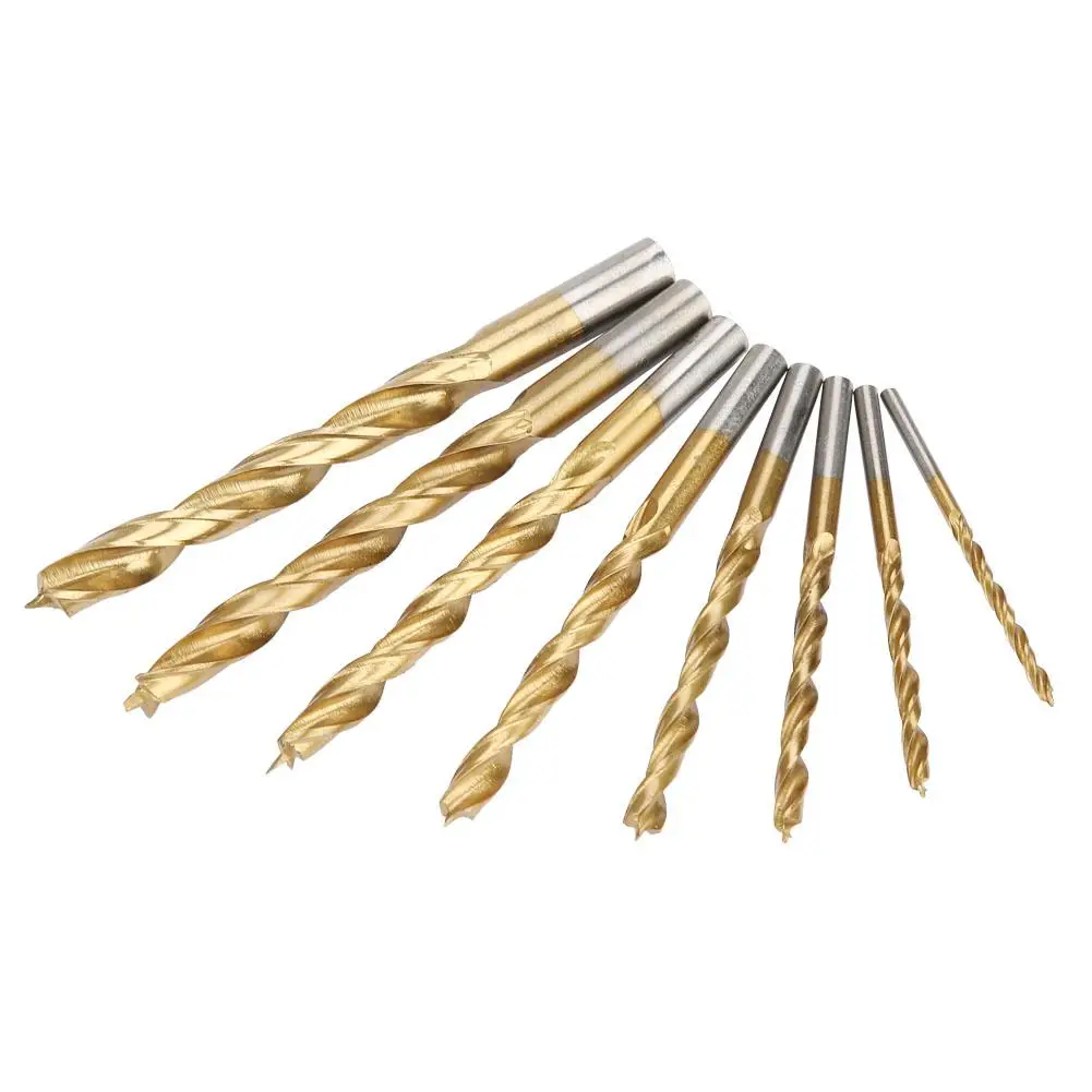 

8pcs Titanium Coated Woodworking Drill Bit Set High-carbon Steel Drill Tools for Wood Plastic Tool