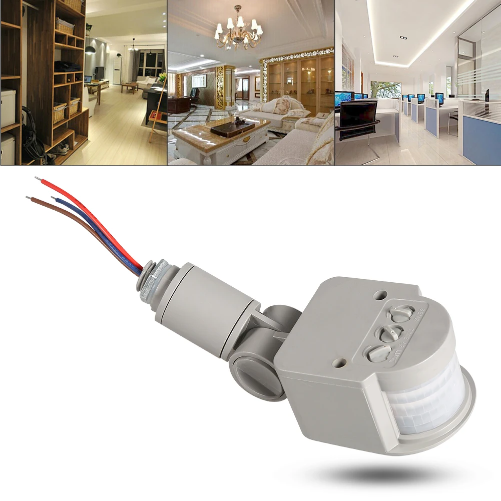 

Mini Closet PIR Motion Sensor Detector Smart Switch LED Outdoor 90~250V 180 Degree Infrared Wall Light Switch Gray