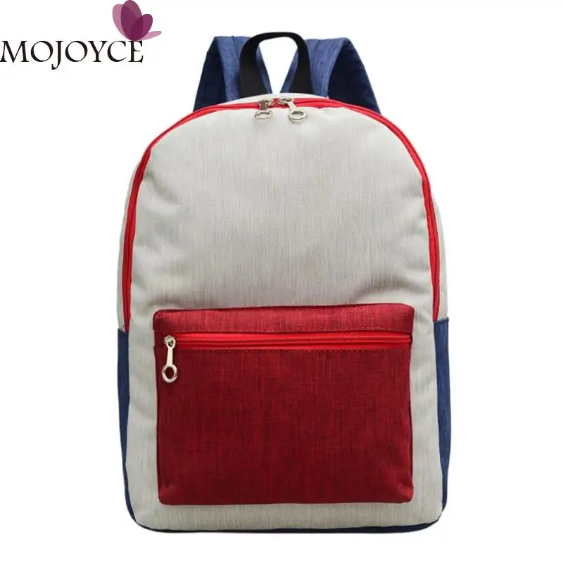 

Boy/Girls Casual Large Capacity Hit Color Unisex Travel Backpacks Fashion Leisure Canvas Panell Preppy Style Shoulder School Bag