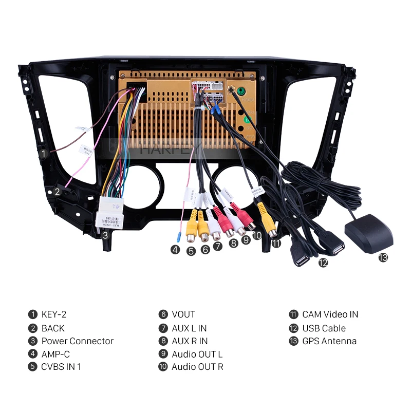 Discount Harfey Android 8.1 Car Radio 9 inch for Mitsubishi TRITON (MT) 2015 Manual air conditioner GPS Navigation System HD Touchscreen 4