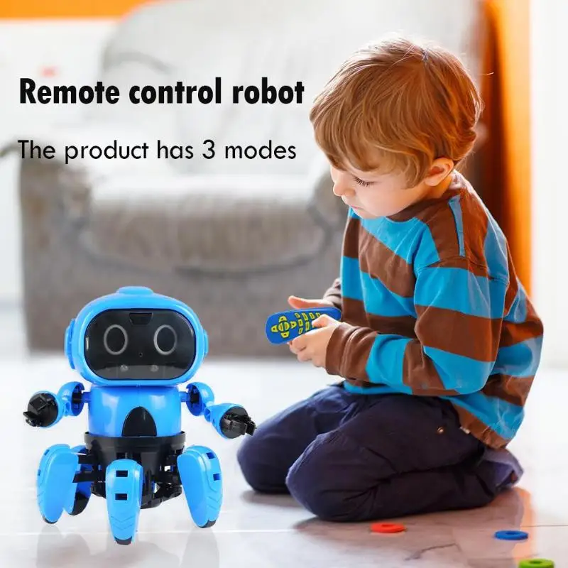 

Blue RC Robot DIY Gesture Sensor Assembled Sing Dance Action Figure Follow Robot Kids Children Educational Toys Birthday Gift