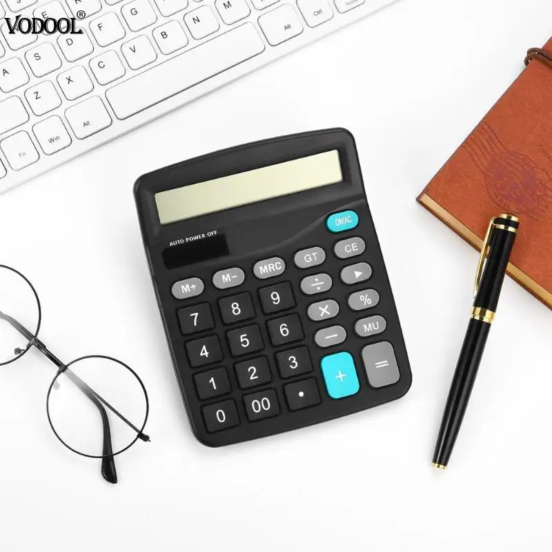آلة حاسبة إلكترونية 12 أرقام كبيرة عرض الشمسية الطاقة العلمي حساب أداة للمدرسة المنزل مكتب الطلاب الرياضيات