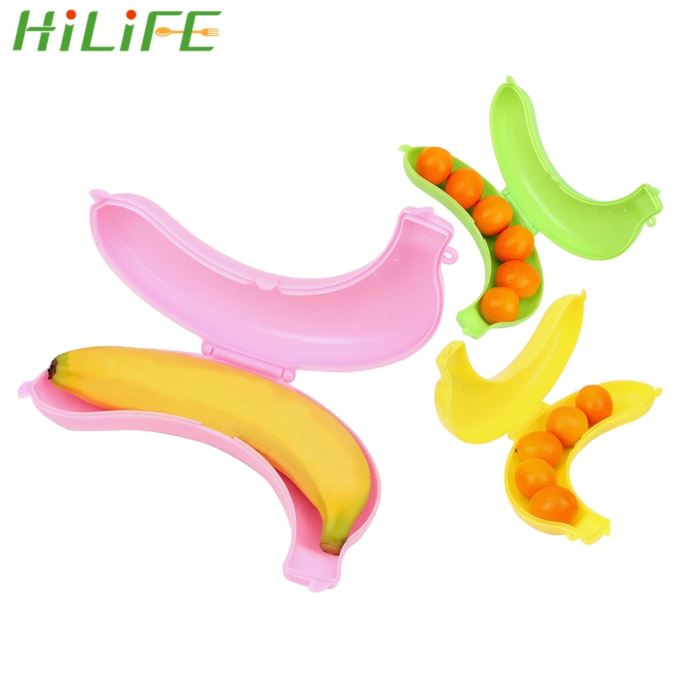 

HILIFE Kitchen Tool Lunch Container Banana Protector Box Banana Case Plastic Multifunctional Outdoor Lunch Fruit Storage Box