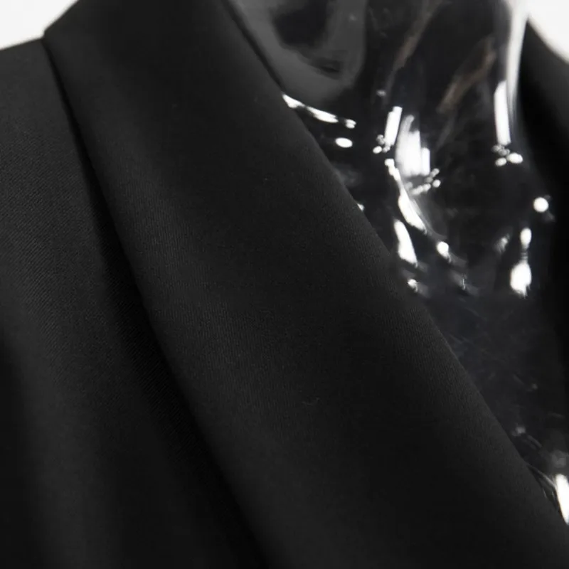 buy  TWOTWINSTYLE Heavy Chains Tassel Coats Female Long Sleeve Single Button Backless Irregular Overcoat