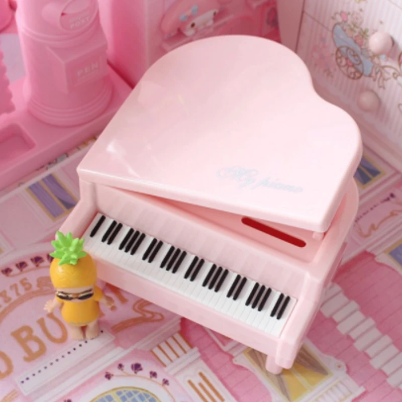 

Bank Counter Coin Storage Box Fresh Lovely Pink Girl Heart Piano Piggy Bank Saving Room Birthday Gift Toy Saving Jar