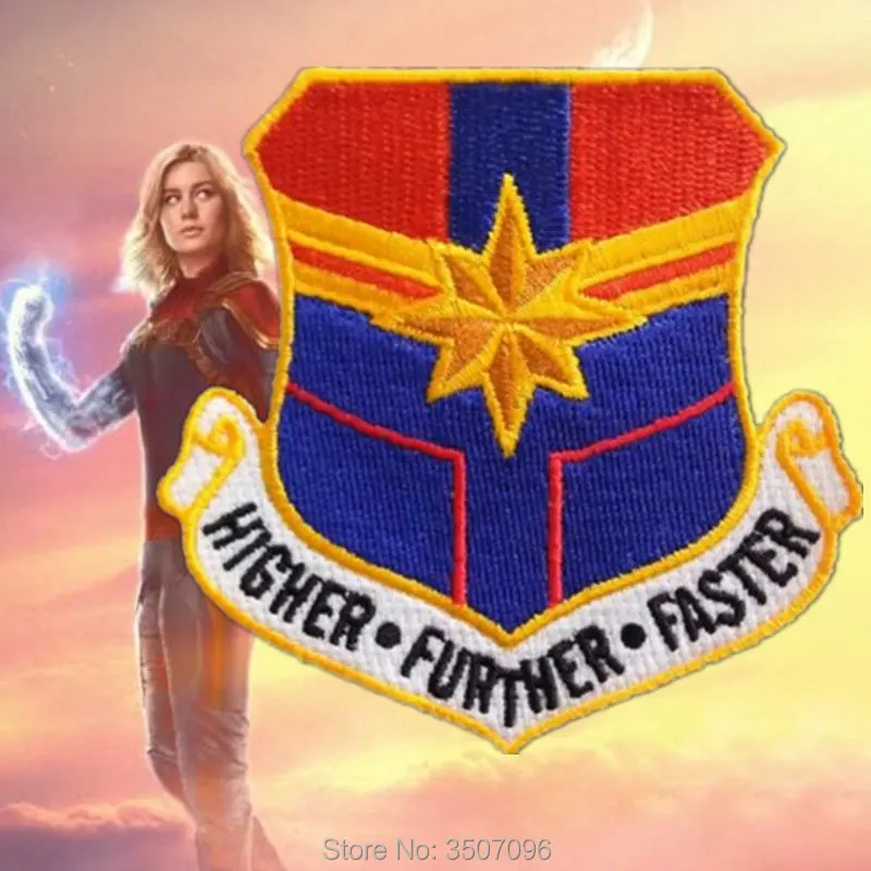 

Captain Marvel Higher Further Faster Flightsuit Patch Cosplay Costume Sticker