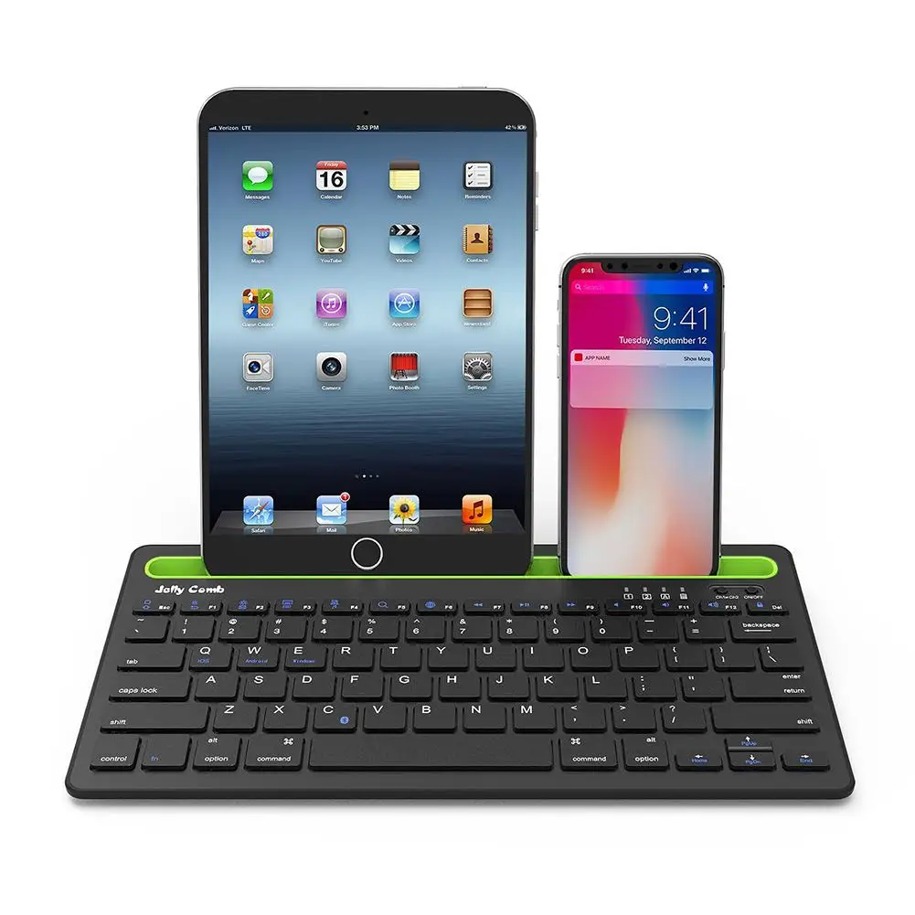 

EastVita B908 Dual Channel Multi-device Universal Wireless Bluetooth Rechargeable Keyboard for Tablet Smartphone PC r20