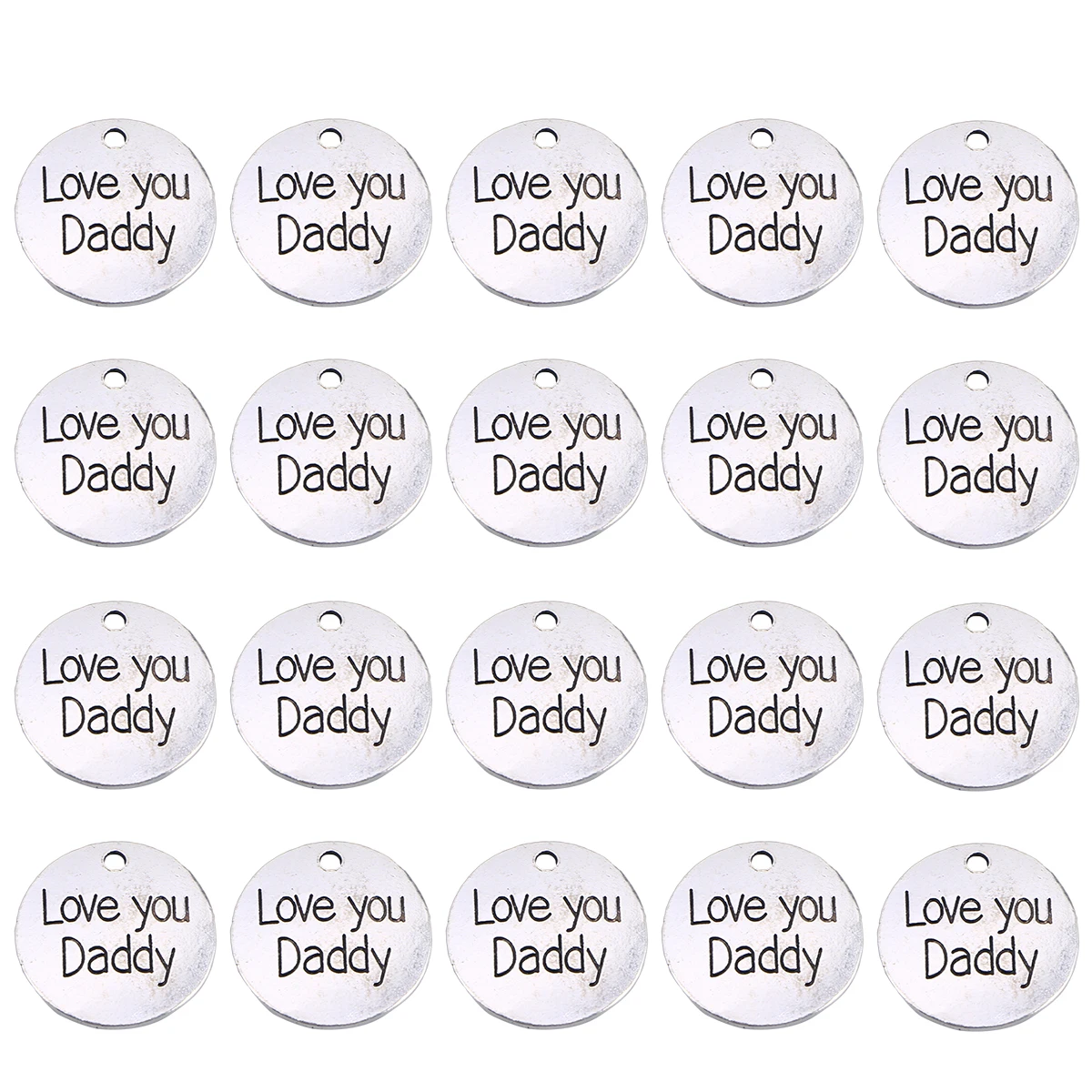 20 шт простые древние серебряные шармы подвески Love you Daddy Подвески английские