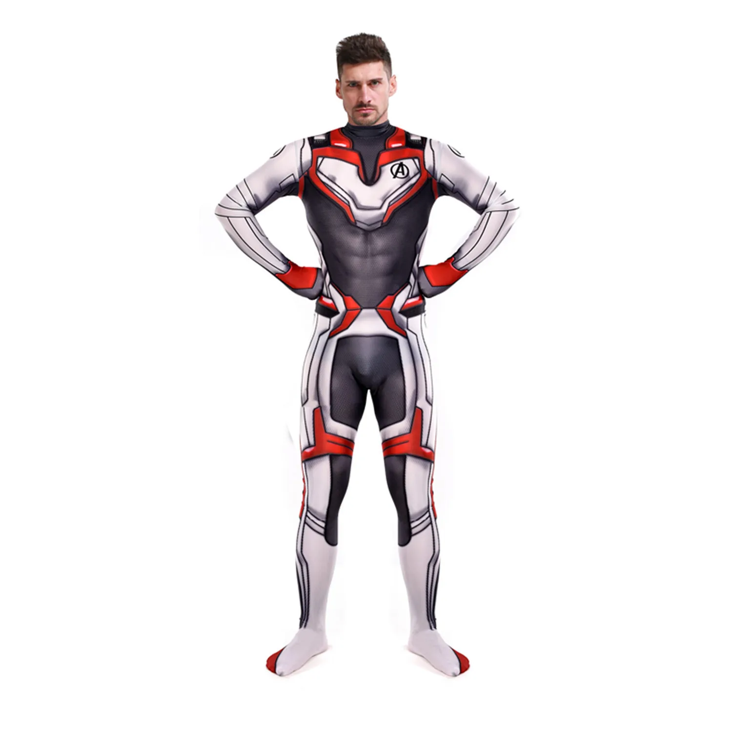 Adult Kids Avenger Endgame Quantum Realm Advanced Tech Cosplay Costume Zentai Jumpsuit Superhero Iron Man Captain America Marvel