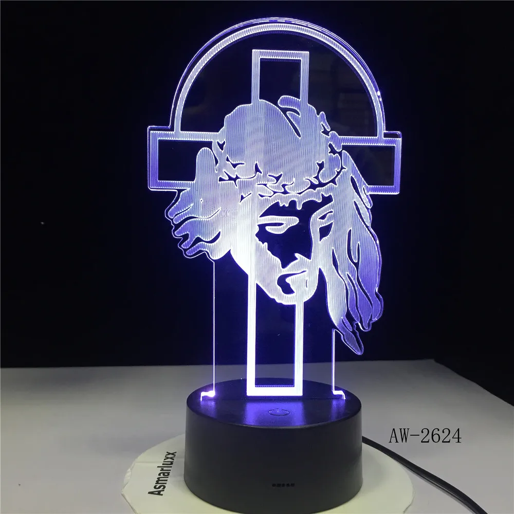 Пастушья Псалом Иисуса Христа Крест Usb 3d светодиодный ночсветильник подарки